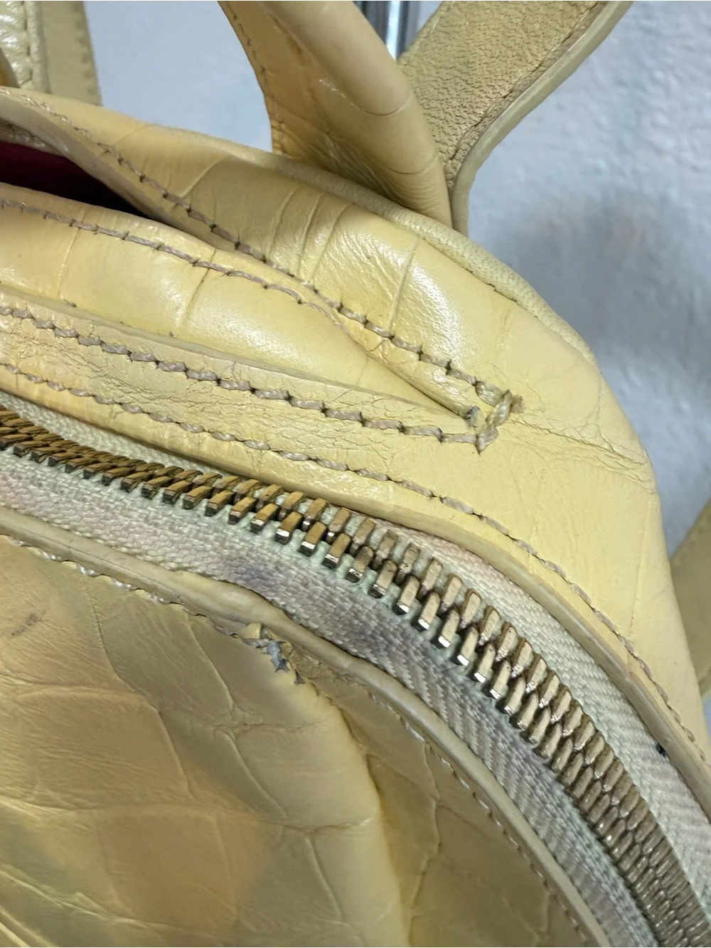 Hammitt Yellow Croc-Embossed Mini Backpack